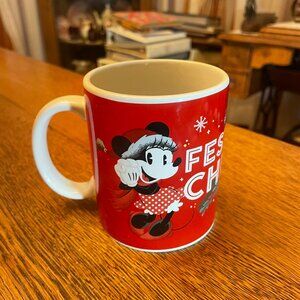 Mickey and Minnie Mouse Festive Cheer Christmas Themed Coffee Cup Mug by Disney